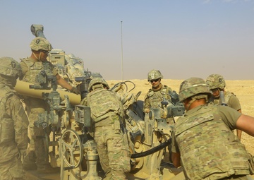 U.S. Army provides fire support for Iraqi Security Forces near Al Qaim, Iraq