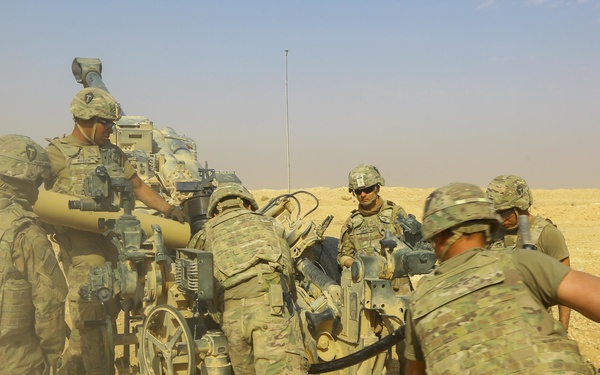 U.S. Army provides fire support for Iraqi Security Forces near Al Qaim, Iraq