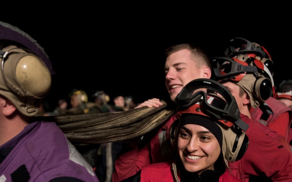 Sailors Conduct Drills Aboard USS John C. Stennis