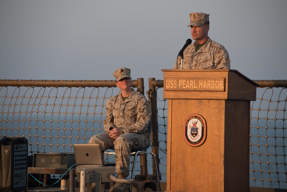 USS Pearl Harbor hosts Marine Corps birthday ceremony