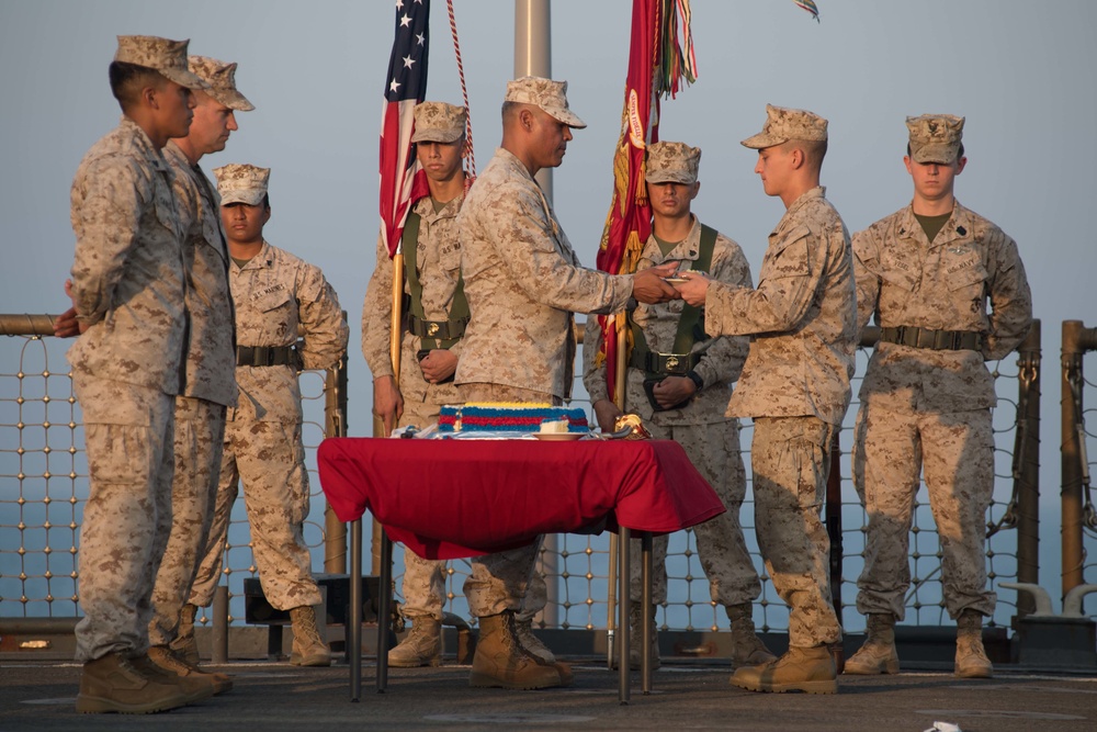 USS Pearl Harbor hosts Marine Corps birthday ceremony