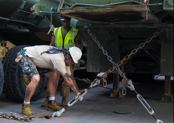 3-1 Cav. Div. offloads equipment for sustainment operations