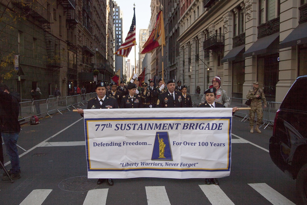 77th Sustainment Brigade Marches in NYC Veteran's Day Parade