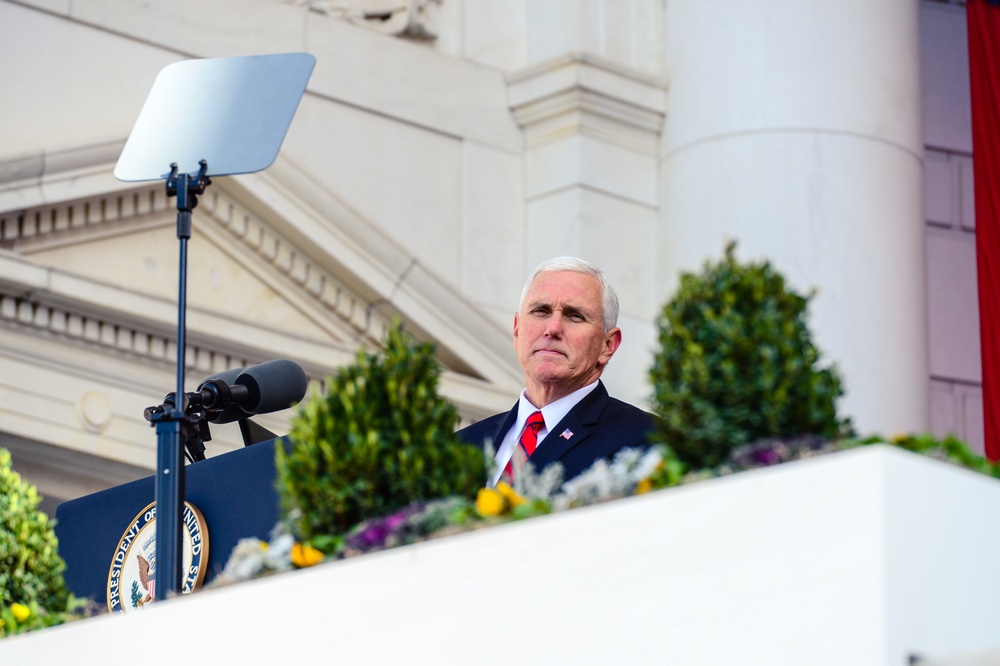 Vice President Mike R. Pence lays a wreat