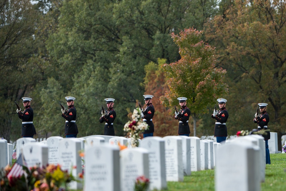 Graveside Service for U.S. Marine Corps. Cpl. Anthony Guerriero in Section 60 of Arlington National Cemetery