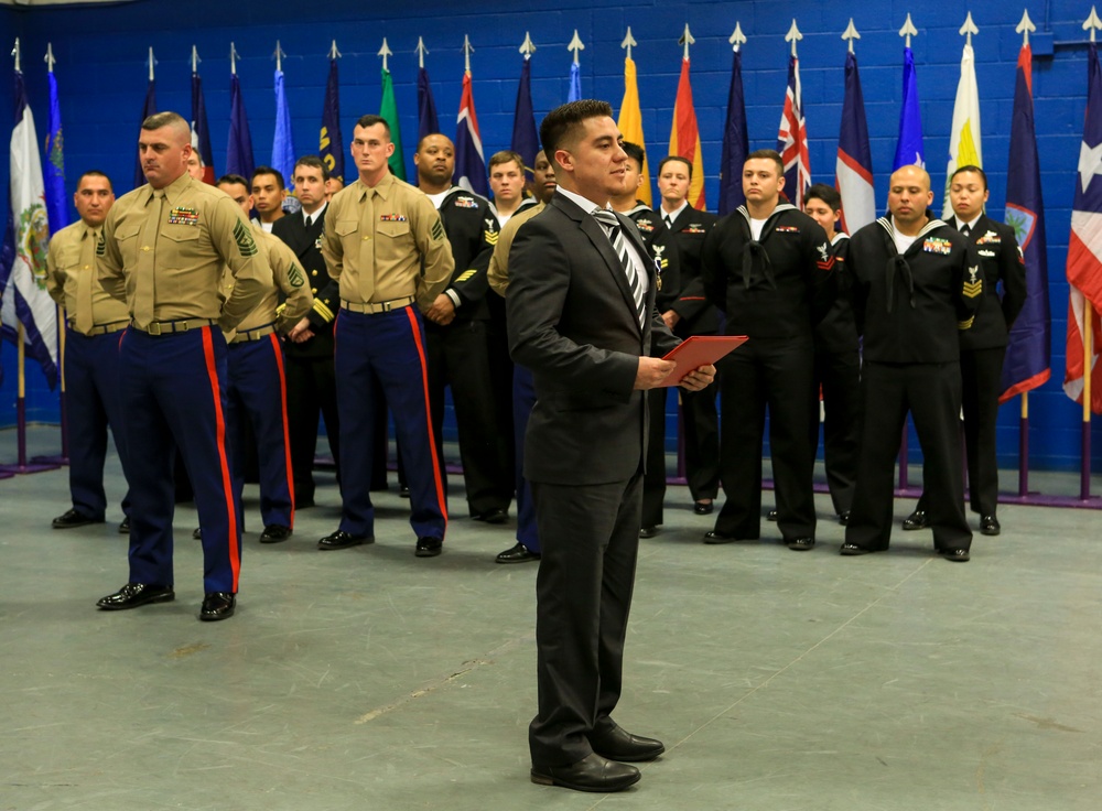 Marine Corps veteran Lance Cpl. Gonzalez receives award upgrade to Navy Cross.