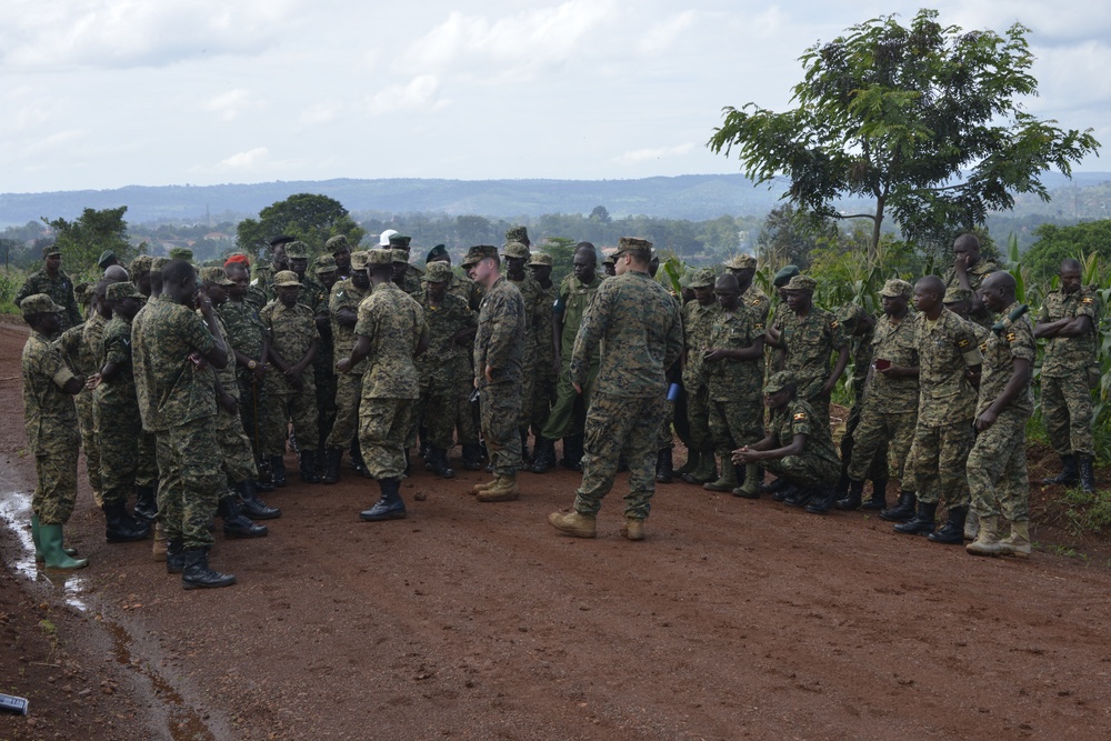 U.S. Marines teach UPDF Soldiers how to detect IEDs