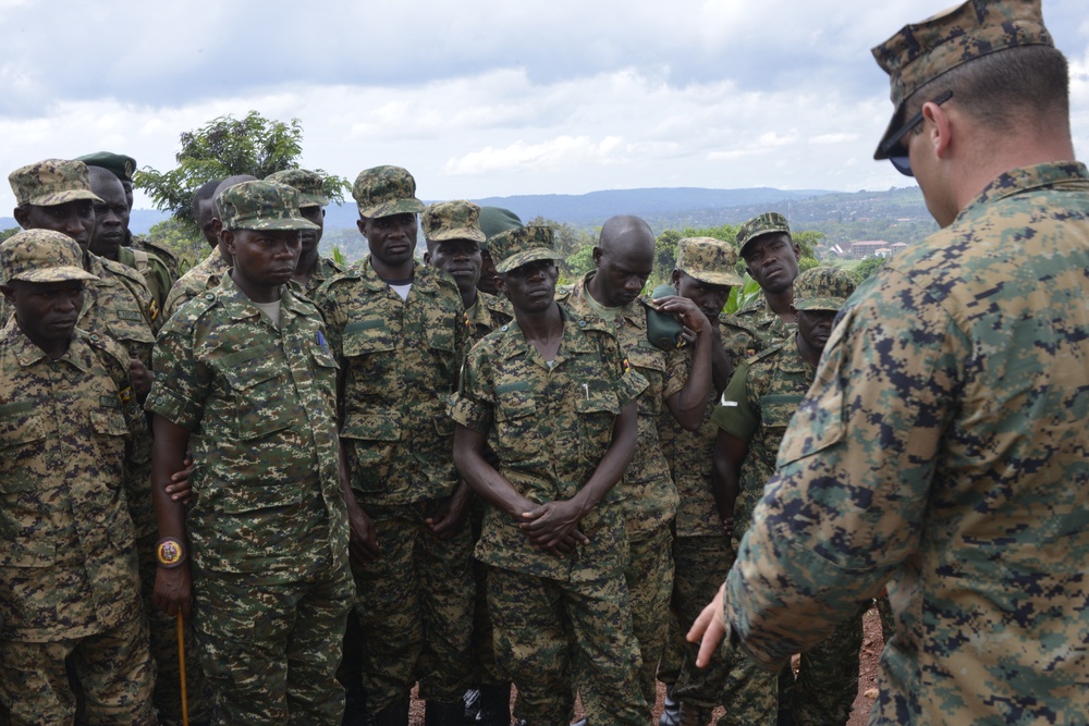 U.S. Marines teach UPDF Soldiers how to detect IEDs