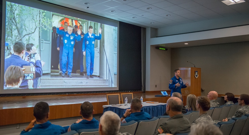Airman astronaut visits AFSPC Headquarters