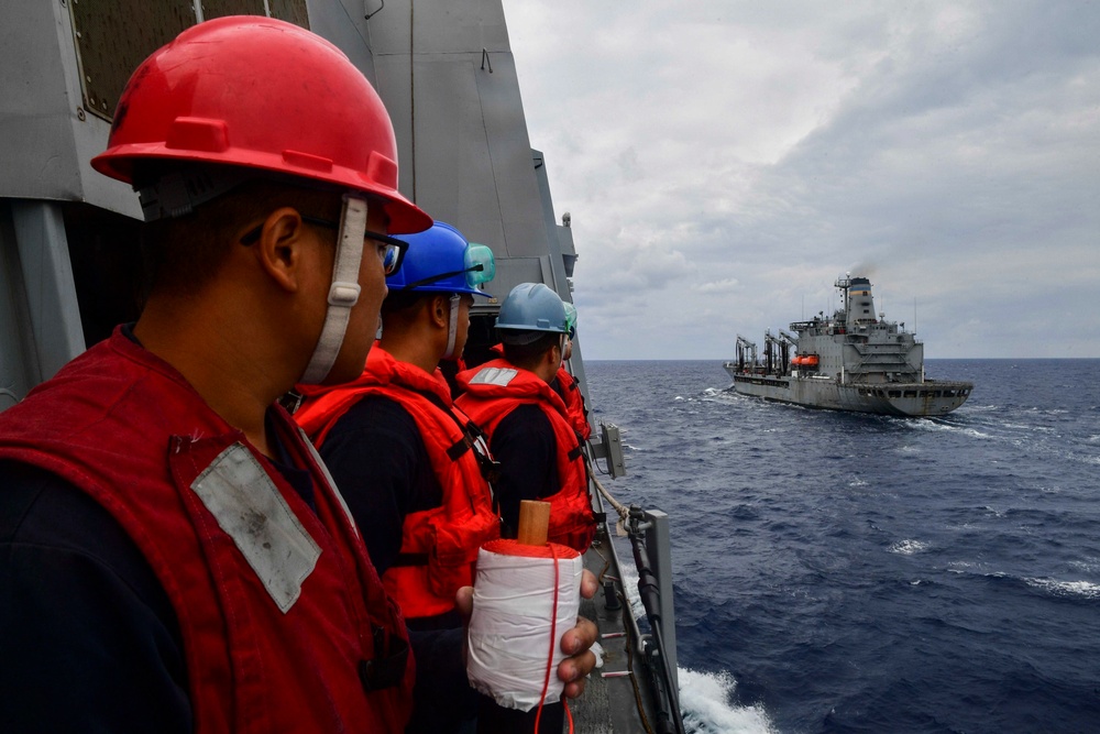 USS San Diego (LPD 22) Sailors Prepare for Replenishment-at-Sea