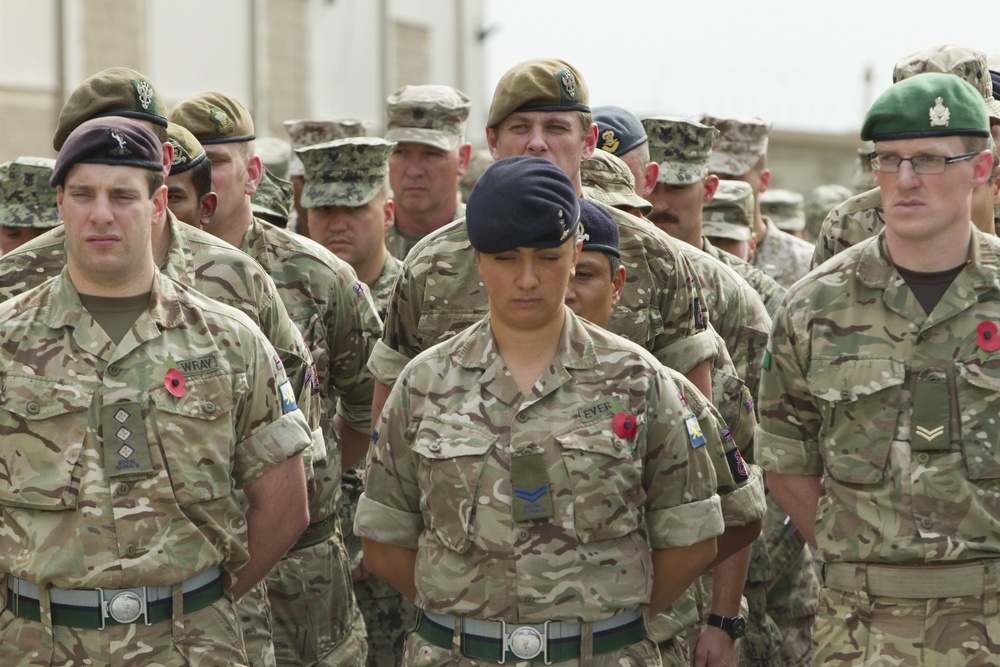 Coalition Forces join Soldiers on Remembrance day