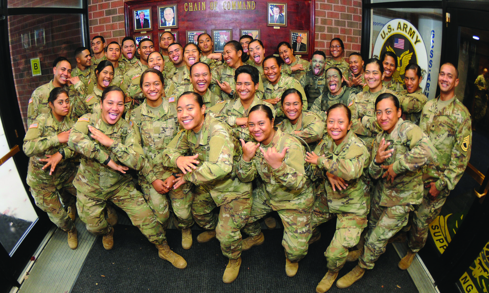 Strength in numbers -- extended Samoan family of 41 invades Fort Lee to train