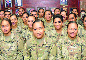 Strength in numbers -- extended Samoan family of 41 invades Fort Lee to train