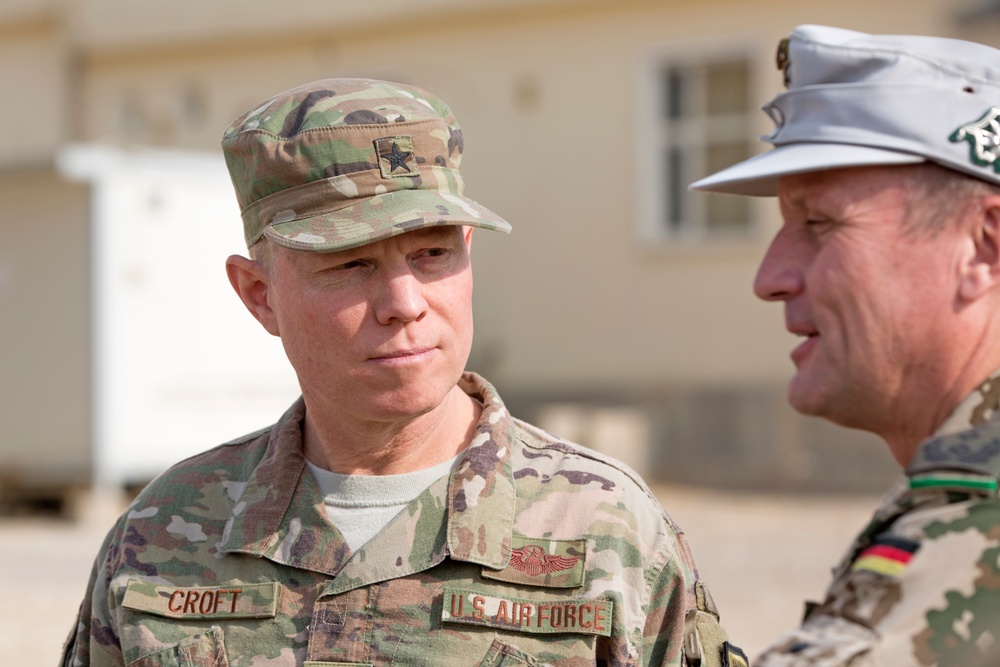 U.S. Air Force Brig. General Croft reviews coalition training