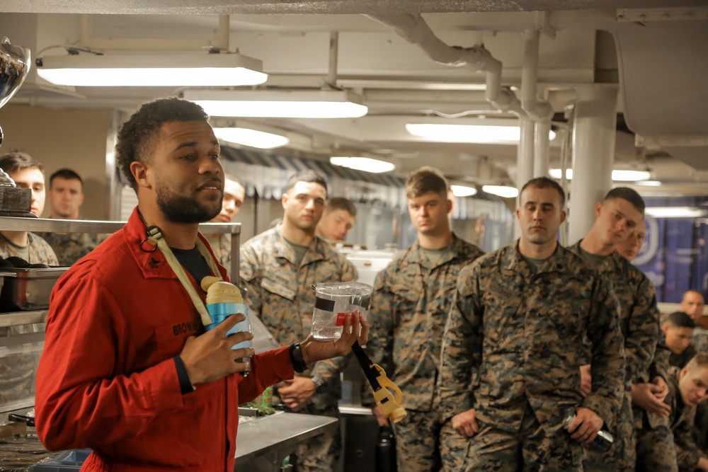Fighting Fox gets Welcome Aboard Brief aboard USS Oak Hill