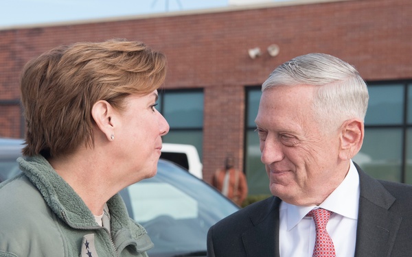 Secretary of Defense vistis Peterson