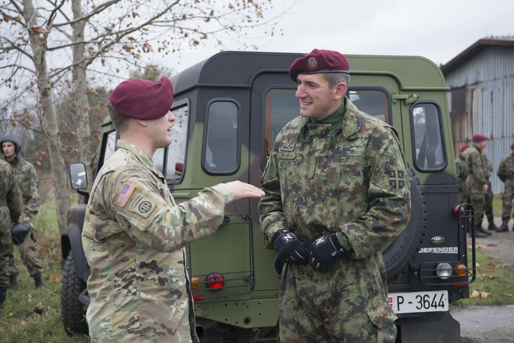 U.S. and Serbia perform airborne insertion exercise