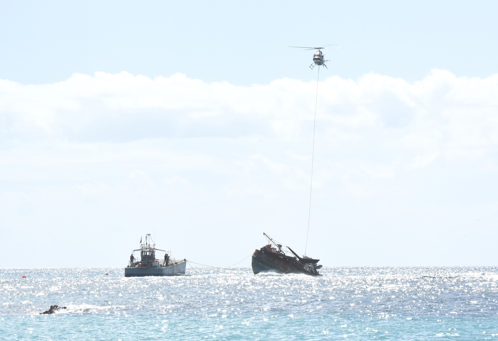 Responders reduce weight aboard Pacific Paradise off Oahu
