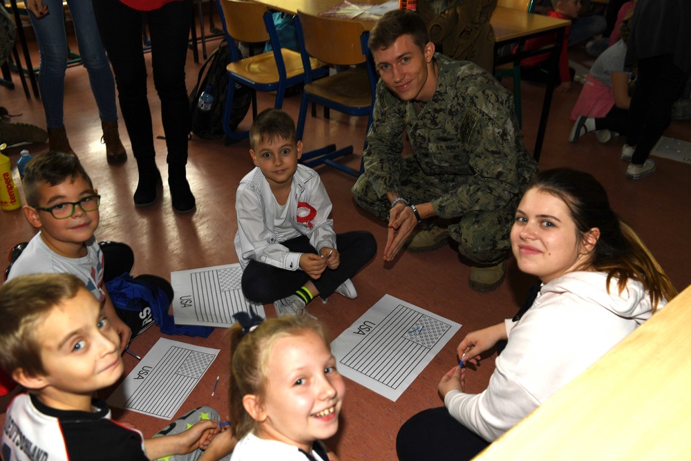 NSF Redzikowo Sailors visit a local school in Jezierzyce, Poland