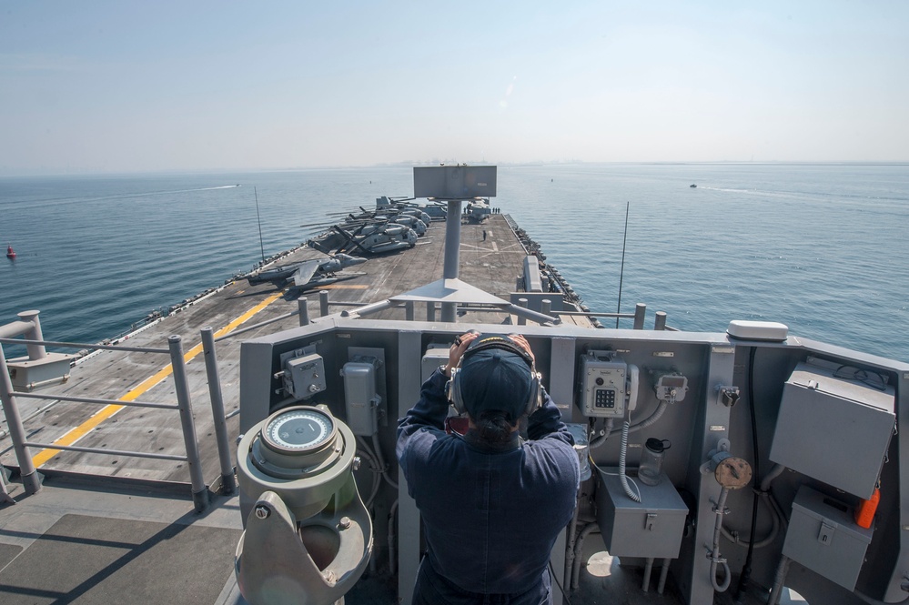 USS America Sailors stand watch
