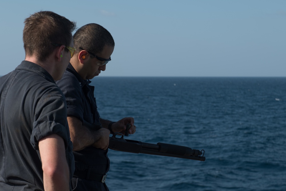 USS Pearl Harbor conducts shotgun familiarization training