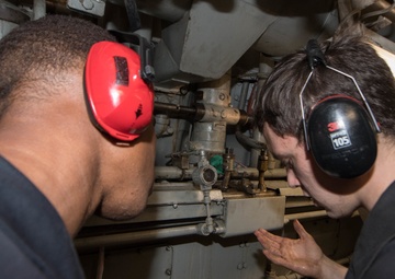 USS Pearl Harbor enginemen conduct routine maintenance