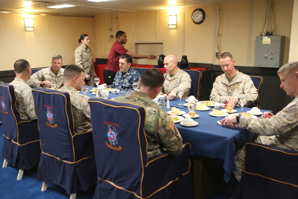 MARCENT Commander visits U.S. Marines, Sailors with 15th MEU, USS America
