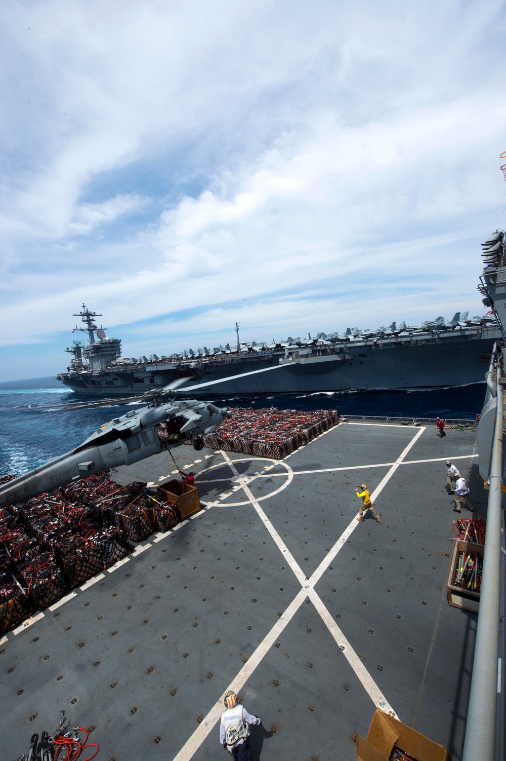 USNS Amelia Earhart Conducts UNREP with USS Theodore Roosevelt