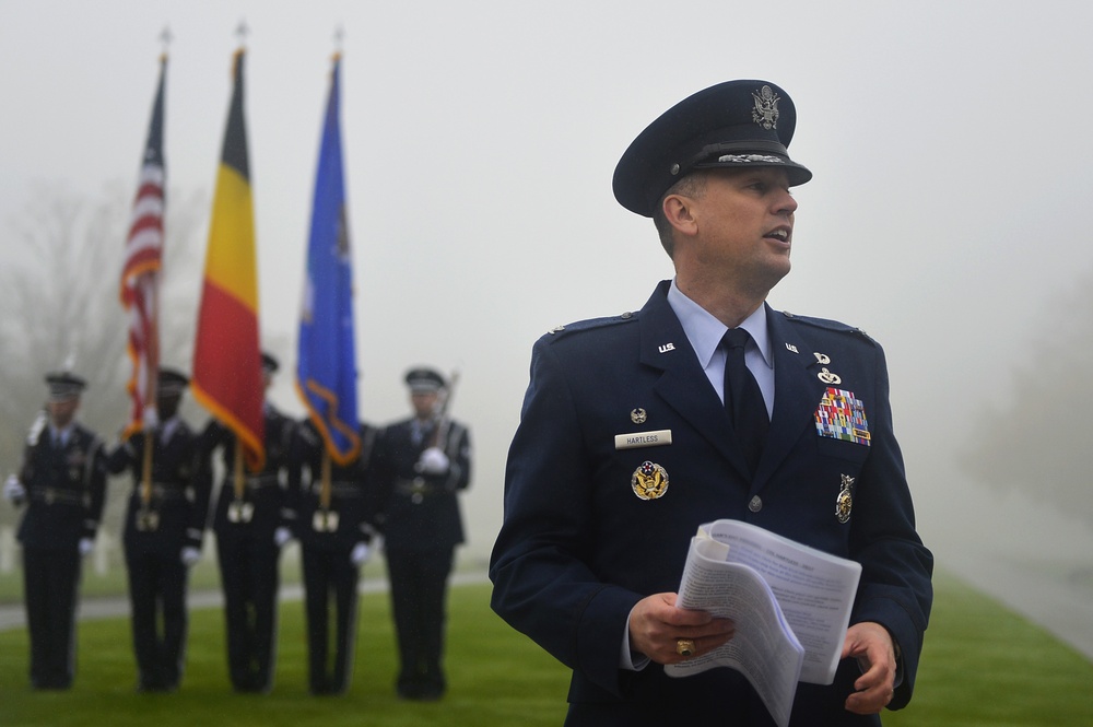 Ramstein Airmen honor U.S. veterans in Belgium