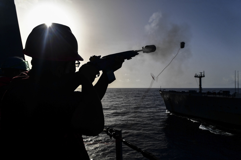 USS San Diego (LPD 22) Gunner’s Mate Shoots the Shot Line