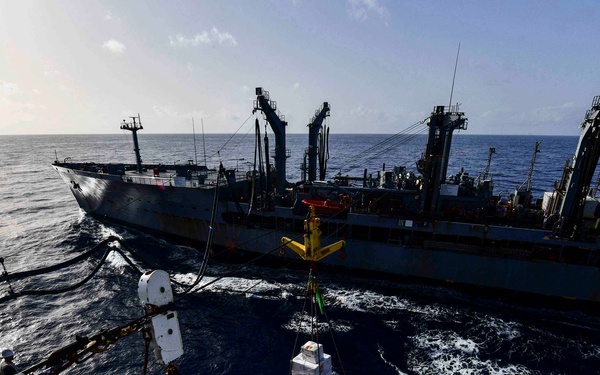 USS San Diego (LPD 22) Conducts Replenishment-at-Sea with USNS Leroy Grumman (T-AO 195)