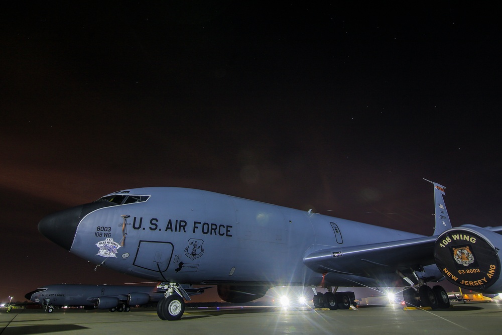 KC-135R at night