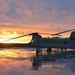 CH-47 Chinook Helicopters During Sunset