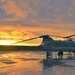 CH-47 Chinook Helicopters During Sunset