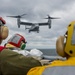 A U.S. Marine Corps MV-22 Osprey Lands On The S.S. Wright