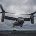 A U.S. Marine Corps MV-22 Osprey Lands On The S.S. Wright