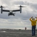 A U.S. Marine Corps MV-22 Osprey Lands On The S.S. Wright