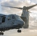A U.S. Marine Corps MV-22 Osprey Lands On The S.S. Wright