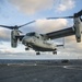 A U.S. Marine Corps MV-22 Osprey Lands On The S.S. Wright
