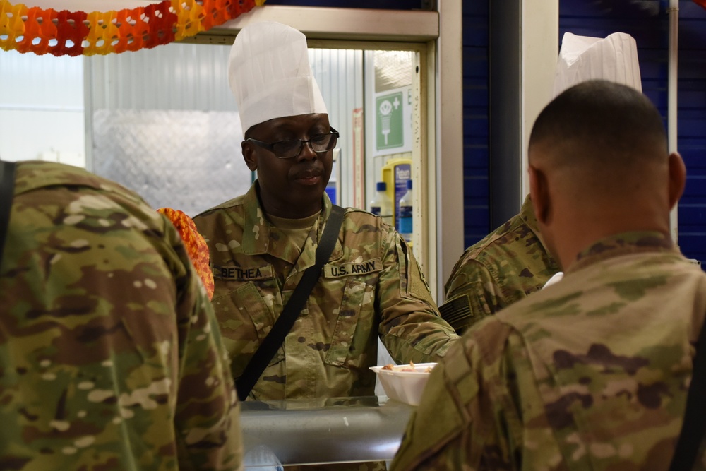 Task Force Marauder leaders serve Thanksgiving lunch
