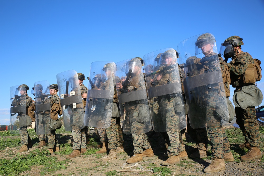 SPMAGTF-CR-AF Marines hone non-lethal crowd control techniques