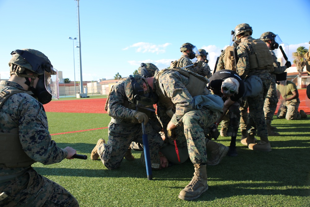 SPMAGTF-CR-AF Marines hone non-lethal crowd control techniques