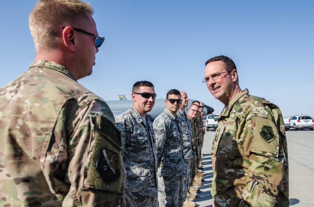 Chief of National Guard Bureau visits deployed Guardsmen in Qatar