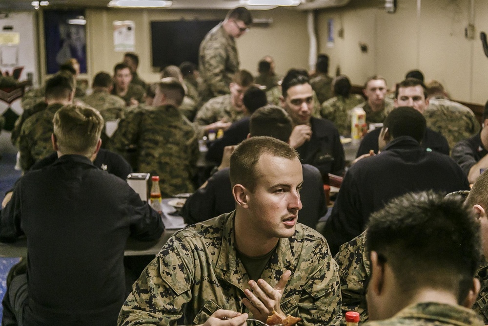 Navy-Marine Corps Team Celebrates Thanksgiving Aboard USS Oak Hill