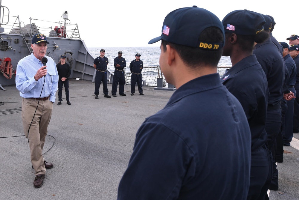 SECNAV visits Deployed Hopper Crew on Thanksgiving