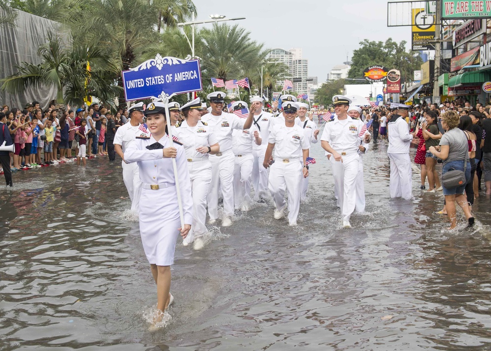 USS Pinckney Sailors in ASEAN Parade in Thailand