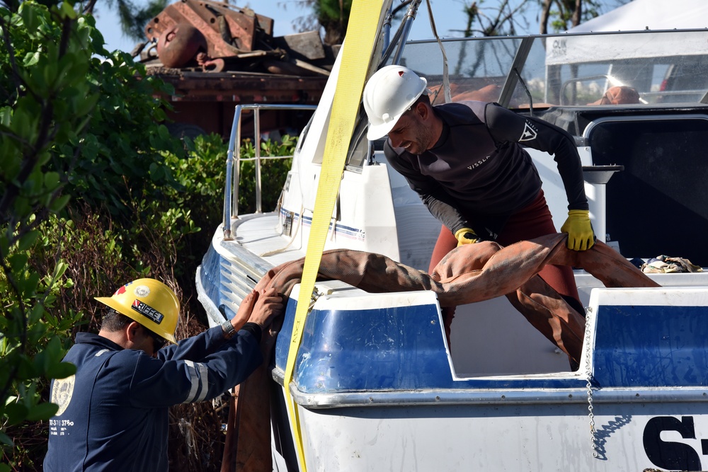 Maria ESF-10 PR Unified Command responders conduct salvage operations in Ponce, Puerto Rico