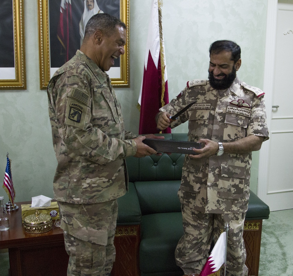 ARCENT commander meets with Qatar Air Missile Defense commander