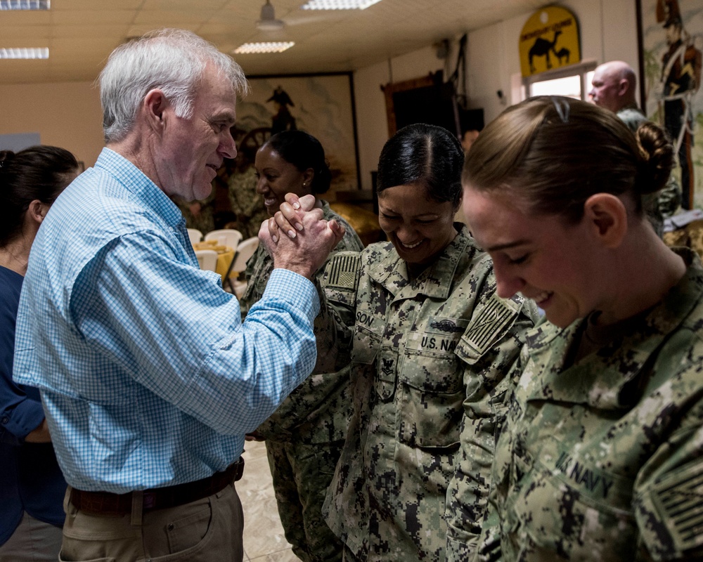 Secretary of the Navy, wife visit Camp Lemonnier.
