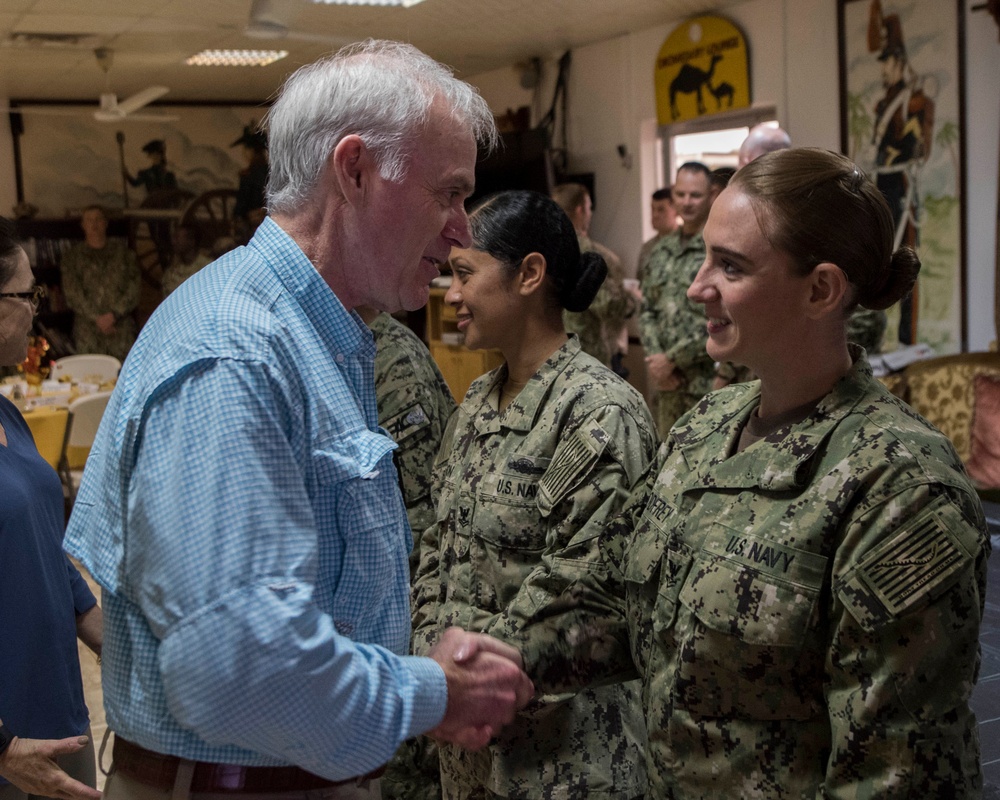 Secretary of the Navy, wife visit Camp Lemonnier.